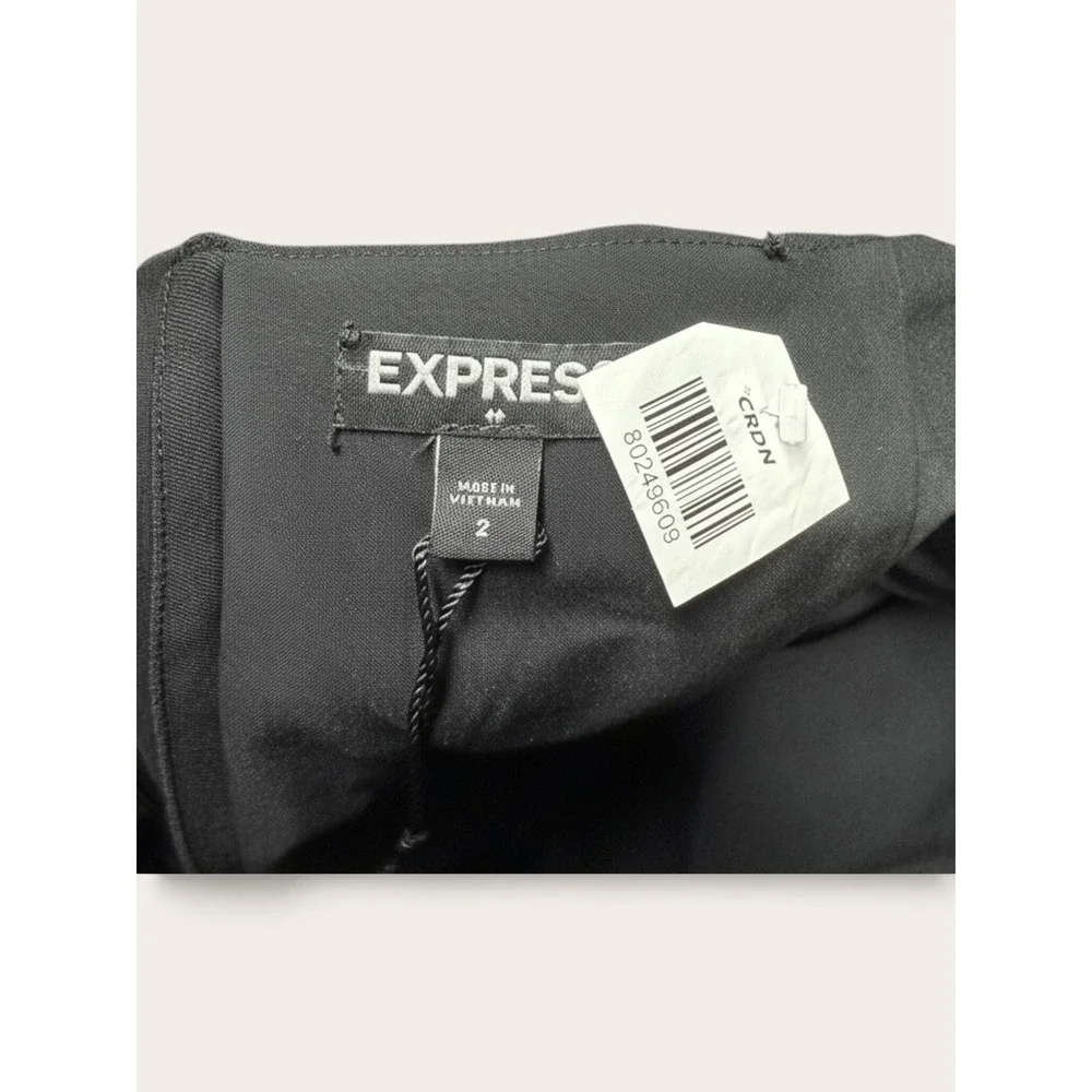 Express Black Pleated Hip Pencil Skirt Size 2 NWT Business Professional Career